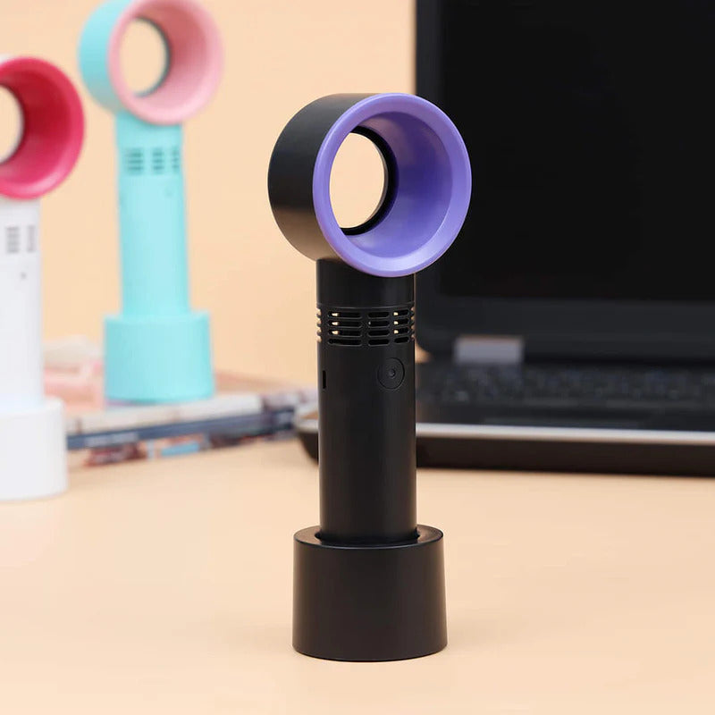 Imported : Portable Bladeless Rechargeable Mini Hand Fan – 3 Speed USB Cooling Fan with 2000mAh Battery