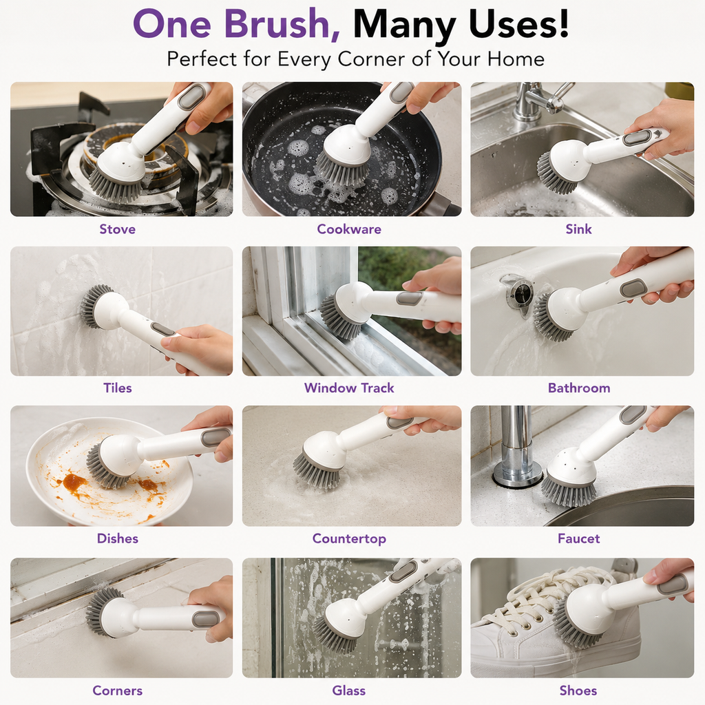 Imported : 360° Multi-Purpose Cleaning Brush | Kitchen, Bathroom & Tile Scrub Brush