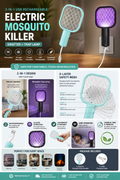 2-in-1 USB Rechargeable Electric Mosquito Killer Lamp & Swatter