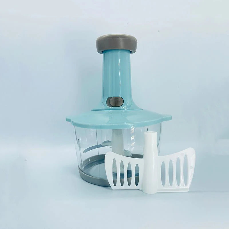 Manual Push Food Chopper – Hand Press Vegetable, Onion, Garlic & Fruit Cutter