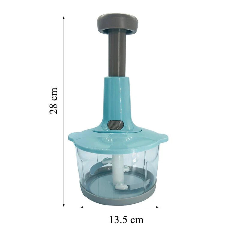 Manual Push Food Chopper – Hand Press Vegetable, Onion, Garlic & Fruit Cutter