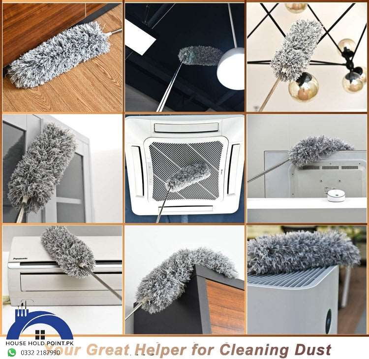 Premium Extendable Microfiber Long Handle Duster – Washable Ceiling Fan & Home Dust Cleaning Brush