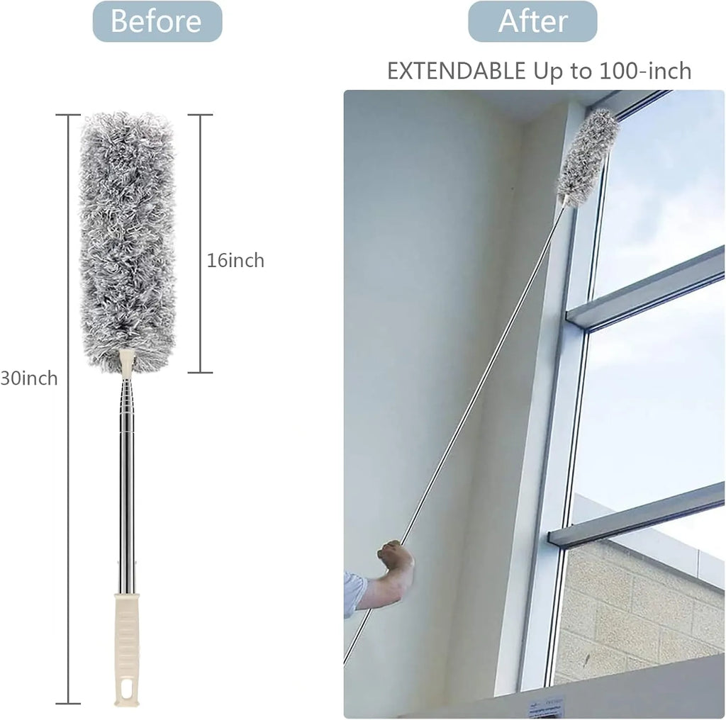 Premium Extendable Microfiber Long Handle Duster – Washable Ceiling Fan & Home Dust Cleaning Brush