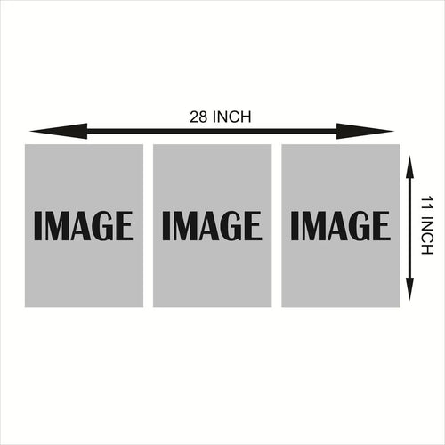 3D Calligraphy Wall Frames Set of 3 Wooden Sticky Decor