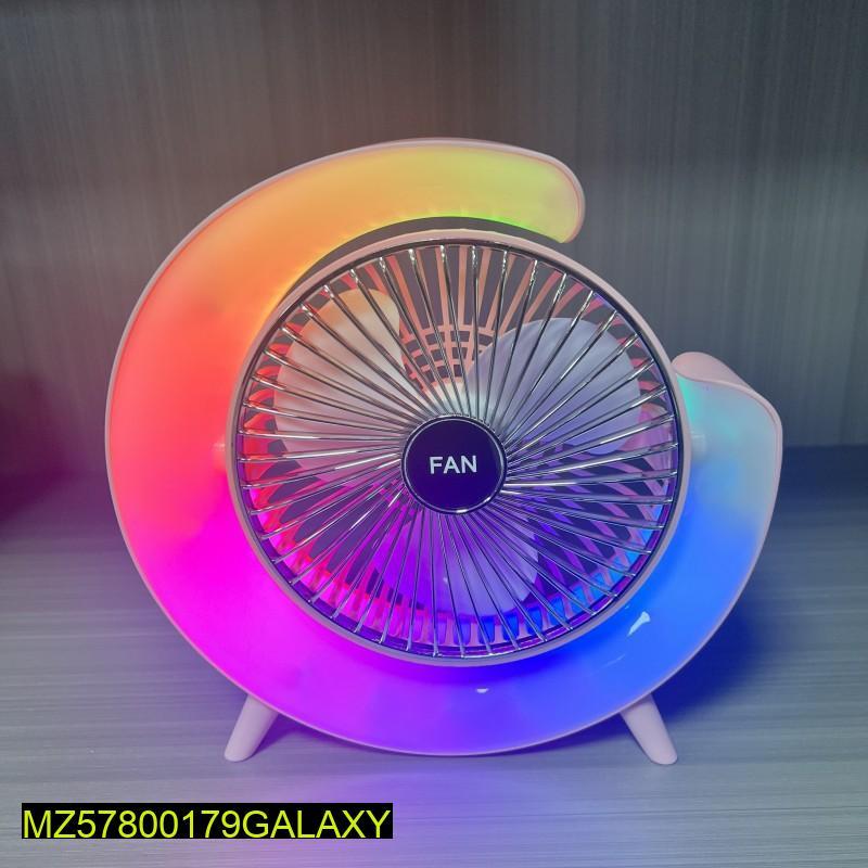 Night Light Mini Fan ABS Plastic Multicolor LED