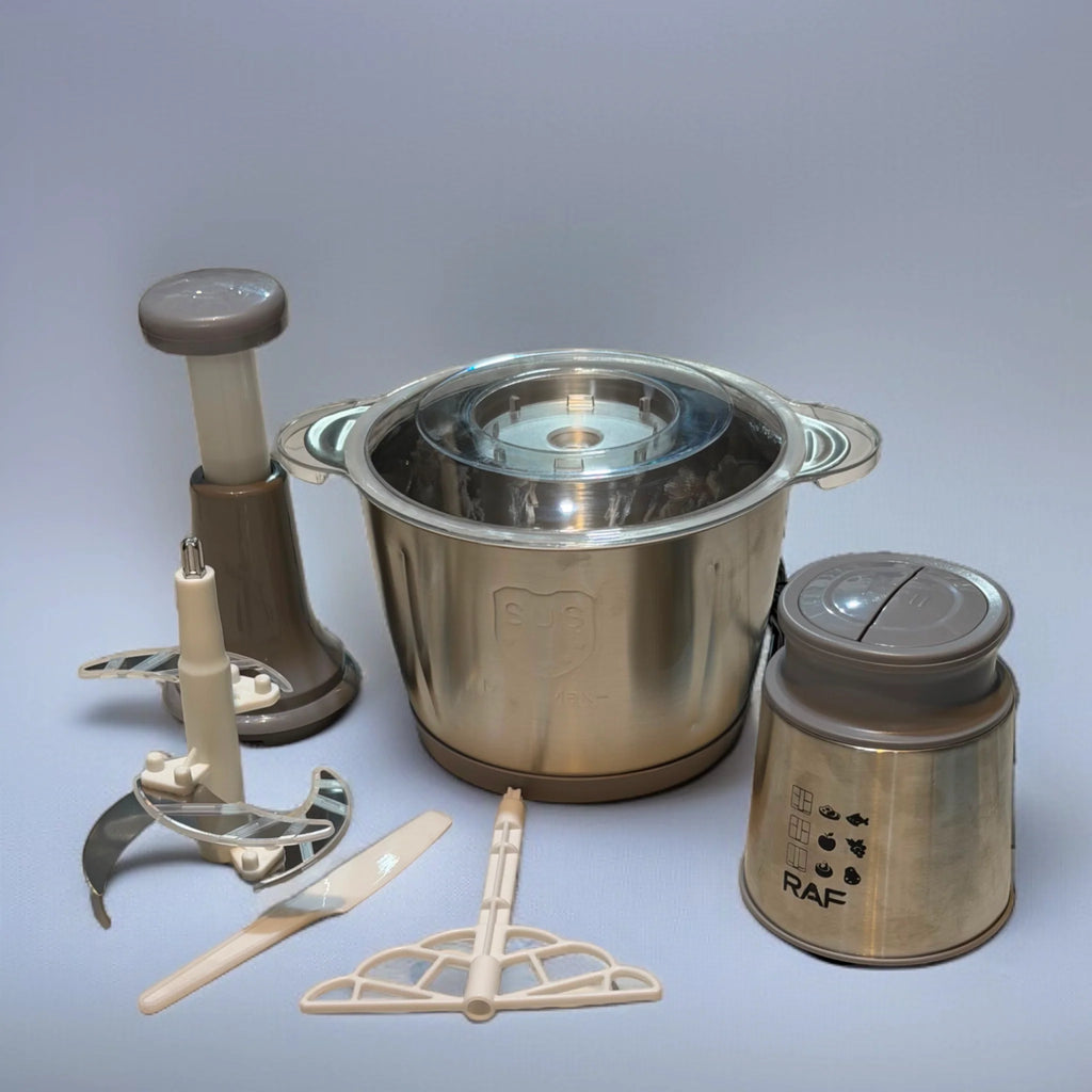 RAF Electric Meat & Vegetable Chopper – Stainless Steel Food Processor 2L